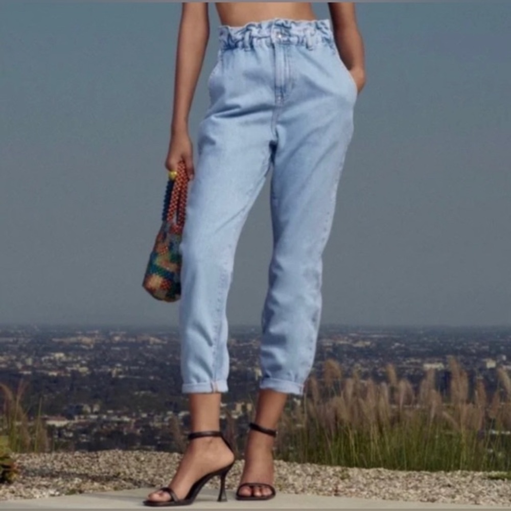 Zara Baggy Paperbag Jeans Size 10
